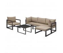 Комплект уличной мебели диван кресло пуфик столик в стиле LOFT Черный (NS-321)