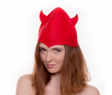 Банная шапка Luxyart Чертенок Красный (LA-481)