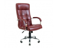 Офісне крісло керівника Richman Virginia VIP Хром M2 AnyFix Натуральна Шкіра Lux Італія Madras Бордовий