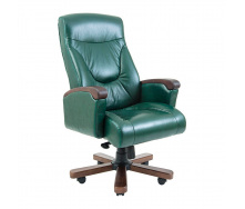Офісне крісло керівника Richman Boss VIP Wood M3 MultiBlock Натуральна Шкіра Lux Італія Зелений