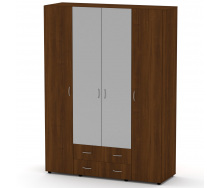 Шкаф для одежды с зеркалами Компанит Шкаф-7 орех экко