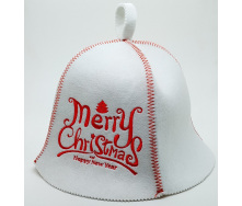 Банная шапка Luxyart Merry Christmas искусственный фетр Белый (LA-823)