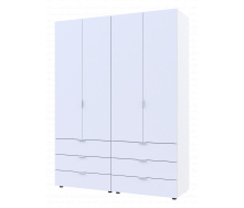Распашной шкаф для одежды Гелар комплект Doros Белый 2+2 ДСП 155х49,5х203,4 (42002117)
