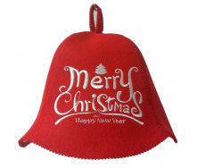 Банная шапка Luxyart Merry Christmas Красный (LA-423)