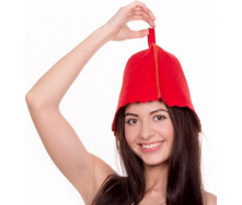 Банна шапка Luxyart натуральна повсть Червона (LA-996)