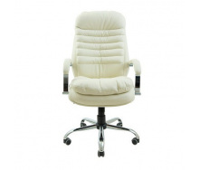 Офісне крісло керівника Richman Valencia VIP Хром M2 AnyFix Натуральна Шкіра Lux Італія Білий
