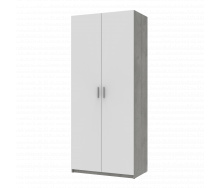 Распашной шкаф для одежды Кен Doros цвет Бетон / Белый 2 двери ДСП 90х52х210 (80737020)