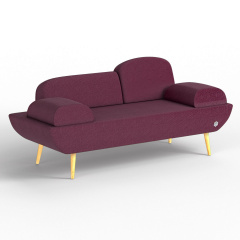 Двухместный диван KULIK SYSTEM LOFT Ткань Целый Фиолетовый (hub_mXqC79578) Кропивницкий