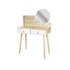 Туалетный столик Jumi SCANDI на 2 ящика с зеркалом светлый бук Владимир-Волынский