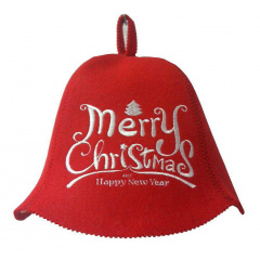 Банна шапка Luxyart Merry Christmas Червоний (LA-423) Надвірна