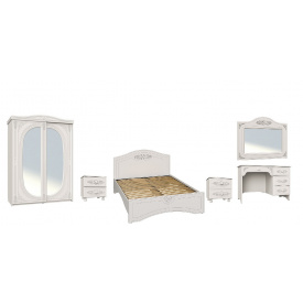Koмпоновка меблів в спальню Меблі UA №6 Ассоль прованс для дівчинки Білий/Белль Білий Дуб (44292)