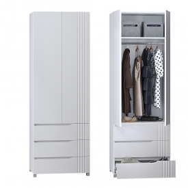 Шкаф для одежды DiPortes "Портленд" К-823-R Белый (80/230/56) МДФ