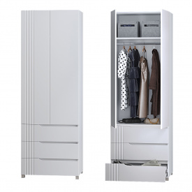 Шкаф для одежды DiPortes "Портленд" К-823-L Белый (80/230/56) МДФ