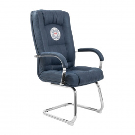Офисное конференционное кресло Richman Alberto Antares Nevi с вышивкой CF Хром Синий