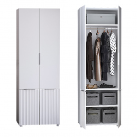Шкаф для одежды "Саванна" К-824 DiPortes Белый матовый (80/230/55)