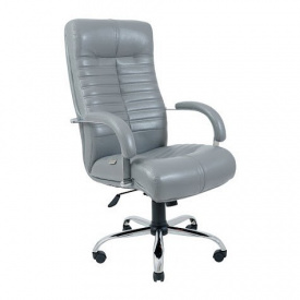 Офісне крісло керівника Richman Orion VIP Хром M2 AnyFix Натуральна Шкіра Lux Італія Сірий