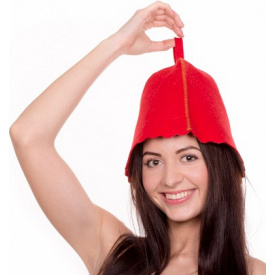 Банная шапка Luxyart натуральный войлок Красный (LA-996)