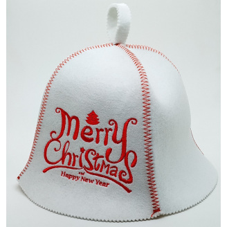 Банная шапка Luxyart Merry Christmas искусственный фетр Белый (LA-823)