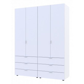Распашной шкаф для одежды Гелар комплект Doros Белый 2+2 ДСП 155х49,5х203,4 (42002117)