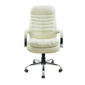 Офісне крісло керівника Richman Valencia VIP Хром M2 AnyFix Натуральна Шкіра Lux Італія Білий