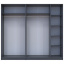 Шкаф распашный для одежды Doros Промо Графит 2+3 ДСП 225х48х204 (42005069) Днепр
