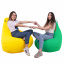 Комплект крісло мішок груша 90x60 см 2 шт. + Подарунок 2 пуфи 30x30 см Tia-Sport жовтий, зелений (sm-0619-1) Чернігів
