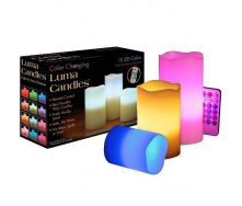 Нічник дитячий світлодіодний Luma Candles Plus різнобарвний на 3 свічки з пультом