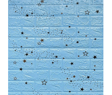 Самоклеюча 3D панель Sticker Wall SW-00001342 Блакитні зірки 700х770х3мм