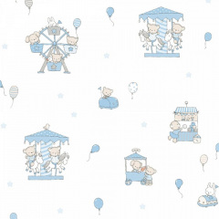 Паперові дитячі шпалери ICH Dandino Lullaby 220-1 0.53 х 10.05 м Біло-Блакитний Кропивницький