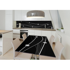 Наклейка 3Д вінілова на стіл Zatarga «Нитки діамантів» 600х1200 мм для будинків, квартир, столів, кав'ярень, кафе Свеса