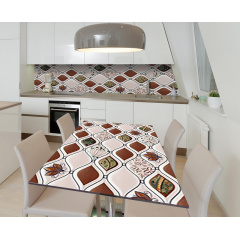 Наклейка 3Д виниловая на стол Zatarga «Плавные ромбы» 600х1200 мм для домов, квартир, столов, кофейн, кафе Киев