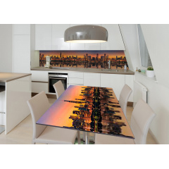 Наклейка 3Д вінілова на стіл Zatarga «Вечірня охра» 650х1200 мм для будинків, квартир, столів, кав'ярень. Харків