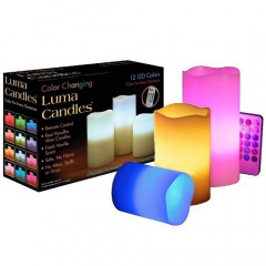 Ночник детский светодиодный Luma Candles Plus разноцветный на 3 свечи с пультом Херсон