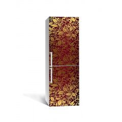 Наклейка на холодильник Zatarga «Золоте бордо» 650х2000 мм вінілова 3Д наклейка декор на кухню самоклеюча Свеса