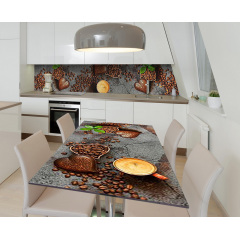 Наклейка 3Д виниловая на стол Zatarga «Коричневый алмаз» 650х1200 мм для домов, квартир, столов, кофейн, кафе Ровно