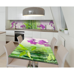 Наклейка виниловая на стол Zatarga "3Д бамбук Орхидеи" 600х1200 мм Киев