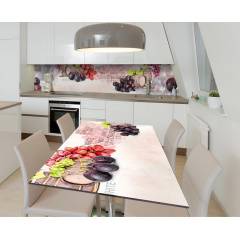 Наклейка 3Д виниловая на стол Zatarga «Бочки с вином» 600х1200 мм для домов, квартир, столов, кофейн, кафе Пологи