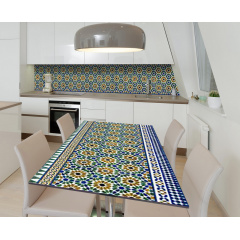 Наклейка 3Д вінілова на стіл Zatarga «Мароккансі мотиви» 650х1200 мм для будинків, квартир, столів, кав'ярень, Свеса