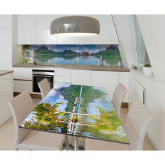 Наклейка 3Д вінілова на стіл Zatarga «Райська бухта» 650х1200 мм для будинків, квартир, столів, кав'ярень Єланець