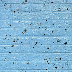 Самоклеюча 3D панель Sticker Wall SW-00001342 Блакитні зірки 700х770х3мм Золотоноша