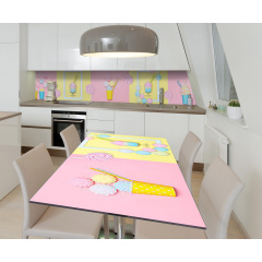 Наклейка 3Д вінілова на стіл Zatarga «Веселий кондитер» 600х1200 мм для будинків, квартир, столів, кав'ярень Київ