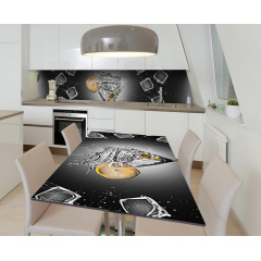 Наклейка 3Д виниловая на стол Zatarga «Мартини со льдом» 650х1200 мм для домов, квартир, столов, кофейн, кафе Пологи