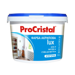 Фарба акрилова інтер’єрна Ирком ProCristal Lux IР-233 біла матова 10 л Київ