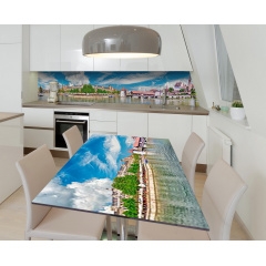 Наклейка 3Д вінілова на стіл Zatarga «Бухта свободи» 600х1200 мм для будинків, квартир, столів, кав'ярень. Київ