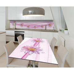 Наклейка 3Д виниловая на стол Zatarga «Цветочный танец» 650х1200 мм для домов, квартир, столов, кофейн, кафе Изюм