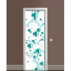 Наклейка на дверь Zatarga «Бирюзовые сферы» 650х2000 мм виниловая 3Д наклейка декор самоклеящаяся Житомир