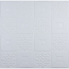 Самоклеющаяся 3D панель 3D Loft HP-HC01-3 Белая орнамент 700x700x3мм Харьков