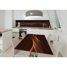 Наклейка 3Д вінілова на стіл Zatarga «Хвилі шоколаду» 650х1200 мм для будинків, квартир, столів, кав'ярень