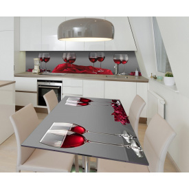 Наклейка 3Д вінілова на стіл Zatarga «Обійми оксамиту» 650х1200 мм для будинків, квартир, столів, кав'ярень, кафе