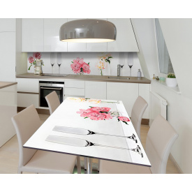 Наклейка 3Д виниловая на стол Zatarga «Романтическая встреча» 600х1200 мм для домов, квартир, столов, кофейн,